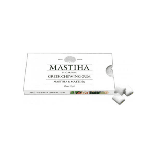 Mastiha τσίχλες με μαστίχα Χίου και έλαιο μαστίχας για αίσθηση φρεσκάδας και καθαρότητας στο στόμα.
