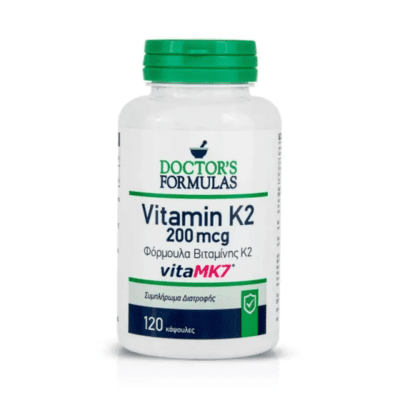 Η φόρμουλα VITAMIN K2 είναι ένα συμπλήρωμα διατροφής που περιέχει βιταμίνη Κ2 (VitaΜΚ7) και βιταμίνη C. Η βιταμίνη Κ2 συμβάλλει στη διατήρηση της φυσιολογικής κατάστασης των οστών, ενώ η βιταμίνη C συμβάλλει στο φυσιολογικό σχηματισμό κολλαγόνου για τη φυσιολογική λειτουργία των αιμοφόρων αγγείων, των οστών και των χόνδρων.