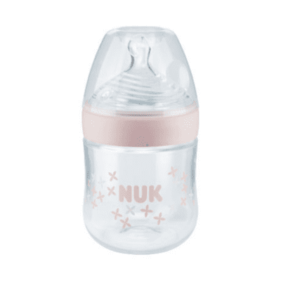 Πλαστικό μπιμπερό Nuk Nature Sense 10.743.720 Ροζ, με θηλή σιλικόνης για μωράκια 0-6m Small με χωρητικότητα 150ml.