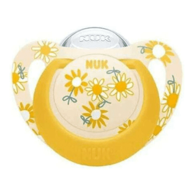 Nuk Ορθοδοντική Πιπίλα Καουτσούκ για 18-36 μηνών Star Λουλούδια Κίτρινο