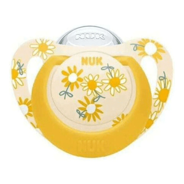 Nuk Ορθοδοντική Πιπίλα Καουτσούκ για 18-36 μηνών Star Λουλούδια Κίτρινο