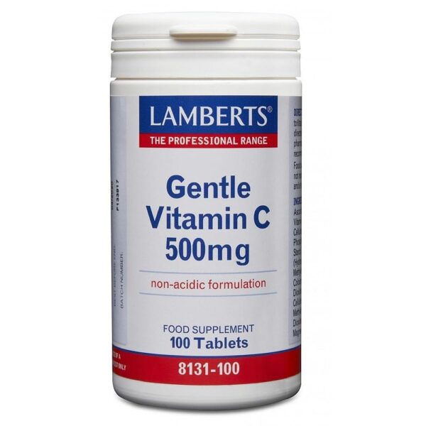 Lamberts Gentle Vitamin C Βιταμίνη Χωρίς Οξύτητα για Ευαίστθητο Στομάχι 500mg 100 ταμπλέτες