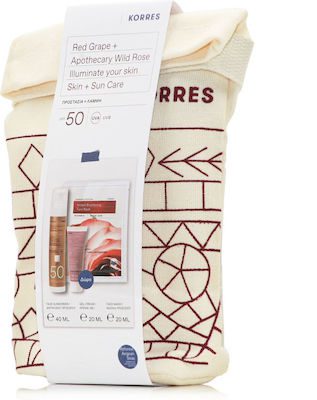 KORRES Promo Red Grape + Apothecary Wild Rose με Αντηλιακό Προσώπου 40ml, Κρέμα Ημέρας 20ml & Μάσκα Προσώπου 20ml