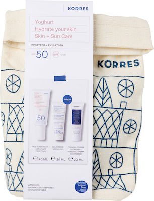 KORRES Promo Yoghurt Hydrate Your Skin με Αντηλιακή Κρέμα Προσώπου SPF50 40ml, Ενυδατική Gel Cream 20ml & Foaming Cleanser 20ml
