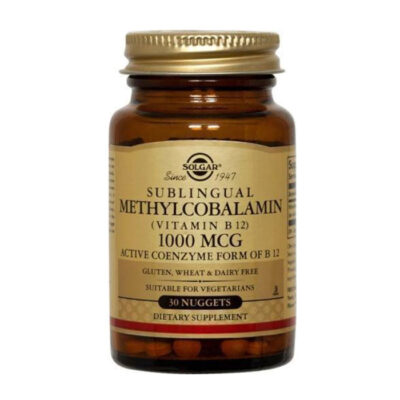 SOLGAR METHYLCOBALAMIN VITAMIN B12 Βιταμίνη για την Υγεία του Νευρικού Συστήματος 1000mcg 30 υπογλώσσια δισκία