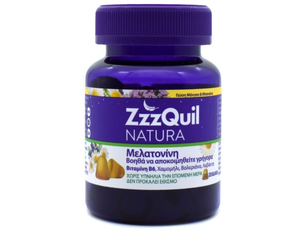 ZzzQuil Natura Melatonin Συμπλήρωμα για τον Ύπνο 30 ζελεδάκια με γεύση μπανάνα μάνγκο
